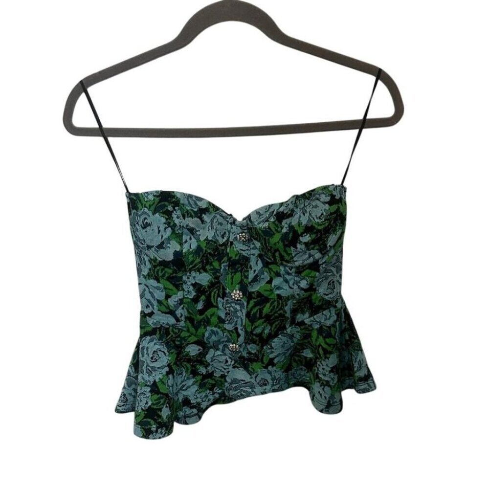 Zara Green and Black Floral Camisole